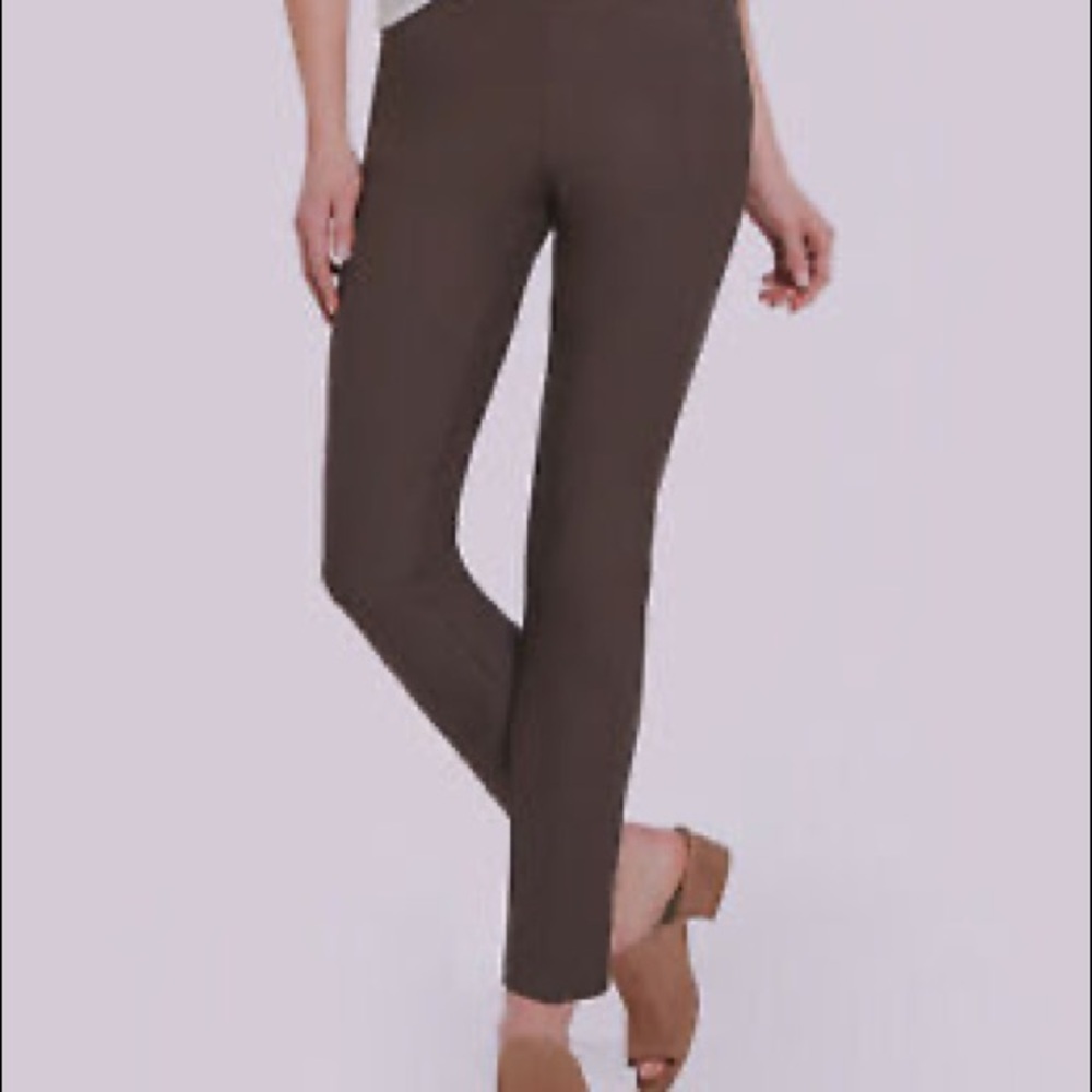 Eileen Fisher Brown viscose straight slim pants